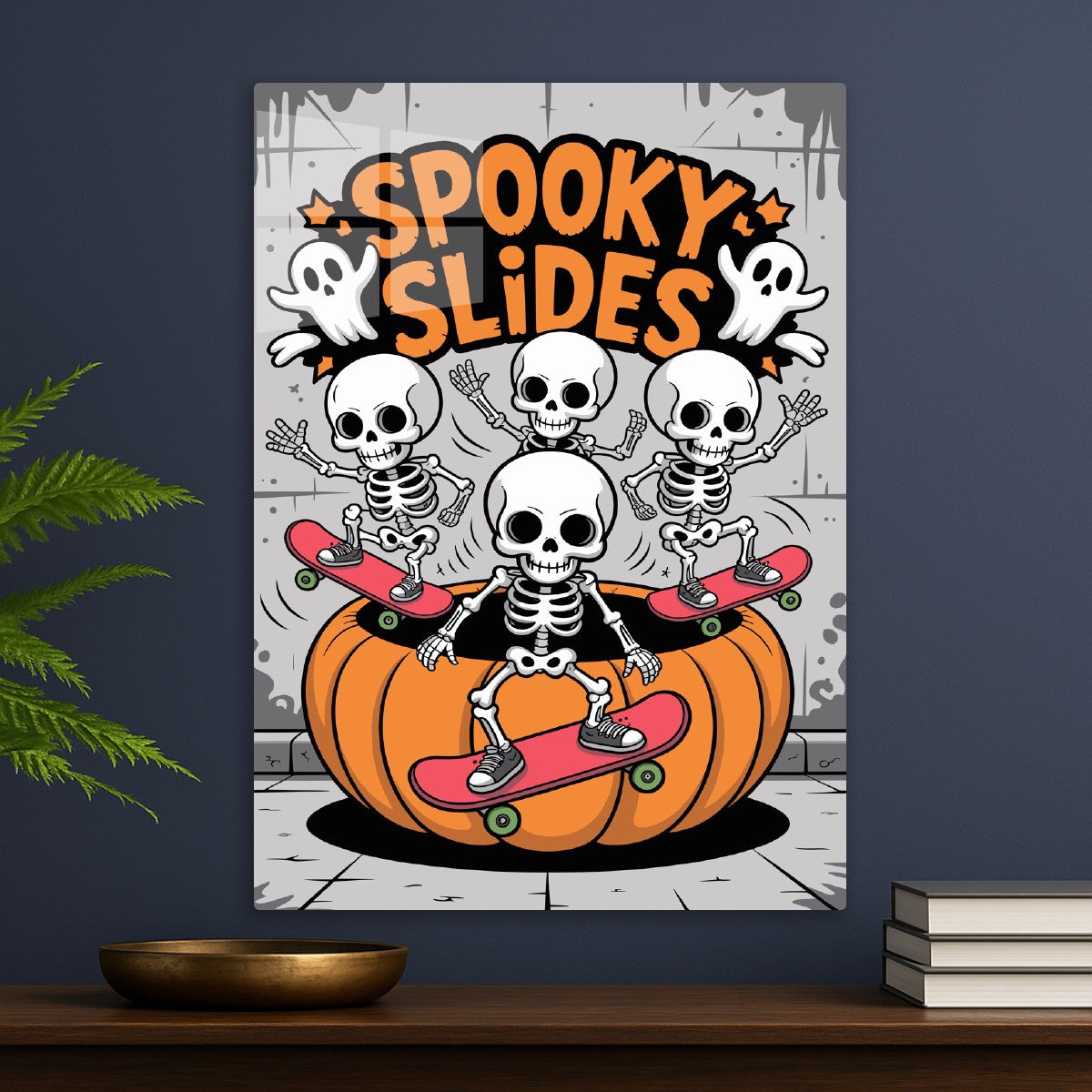 Spooky Skeletons on Skateboard