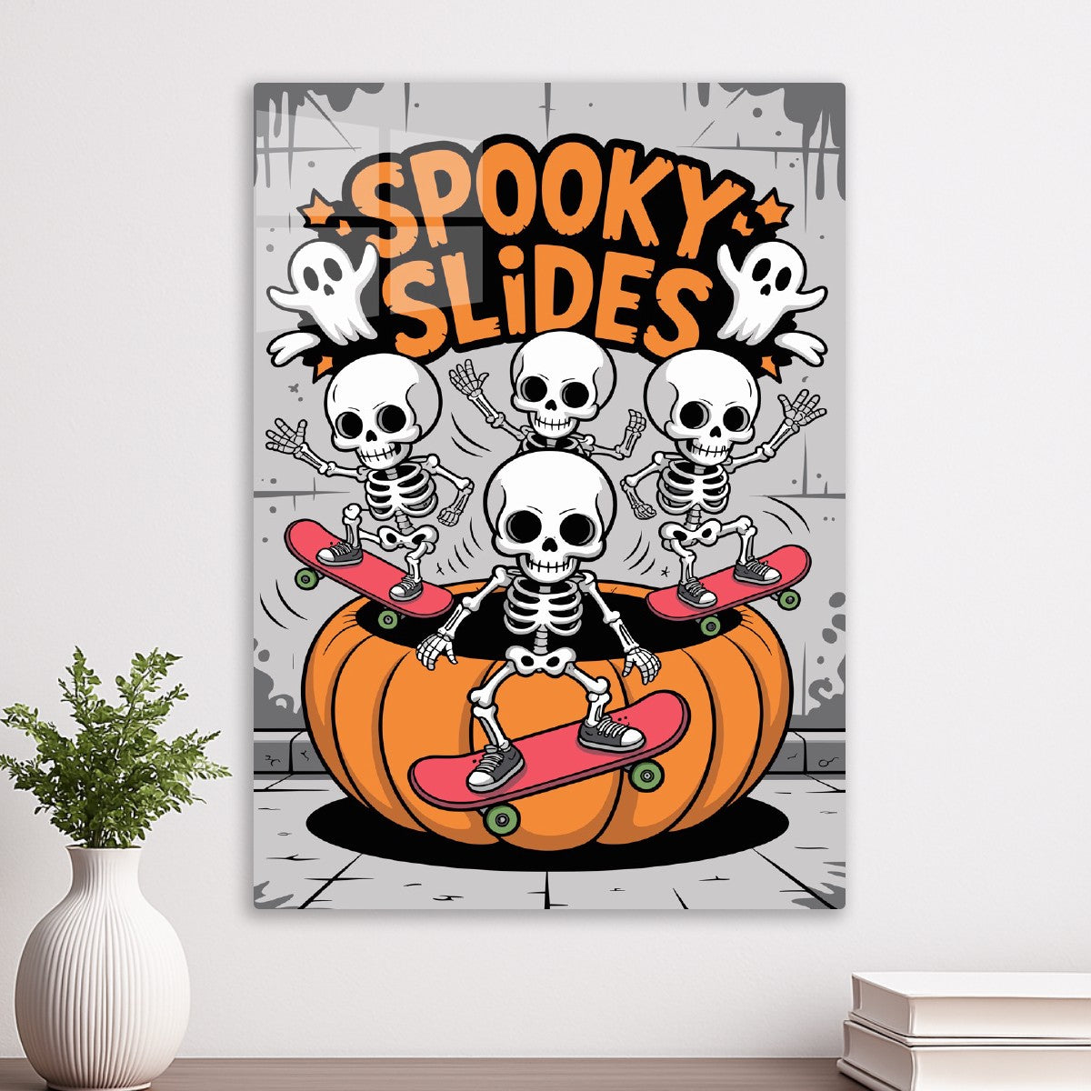 Spooky Skeletons on Skateboard