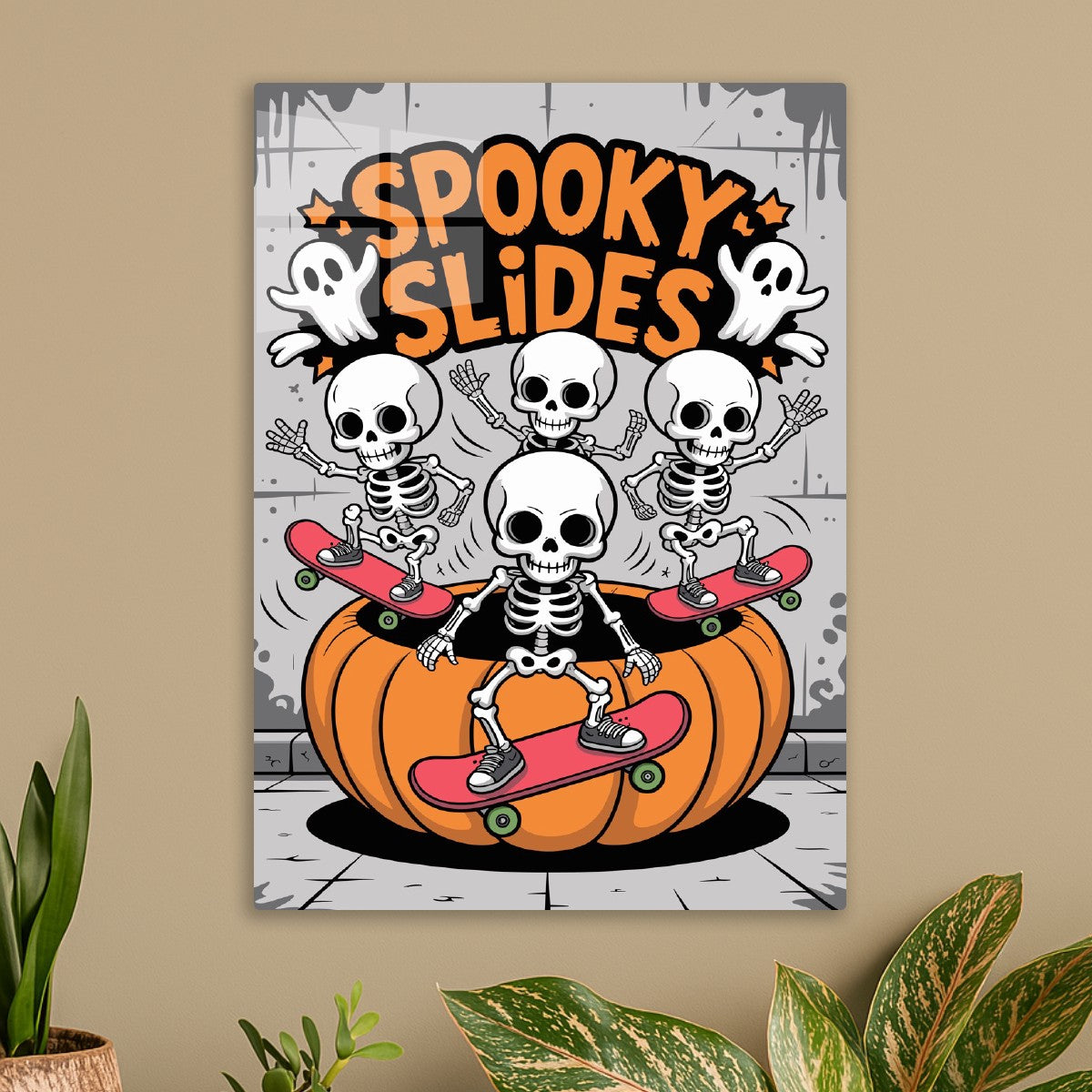 Spooky Skeletons on Skateboard