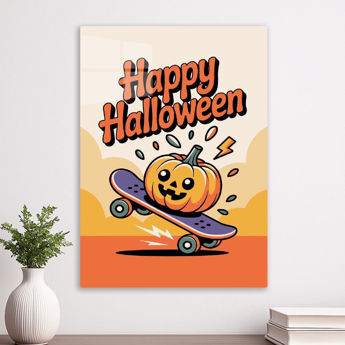 Pumpkin Skateboarder Halloween