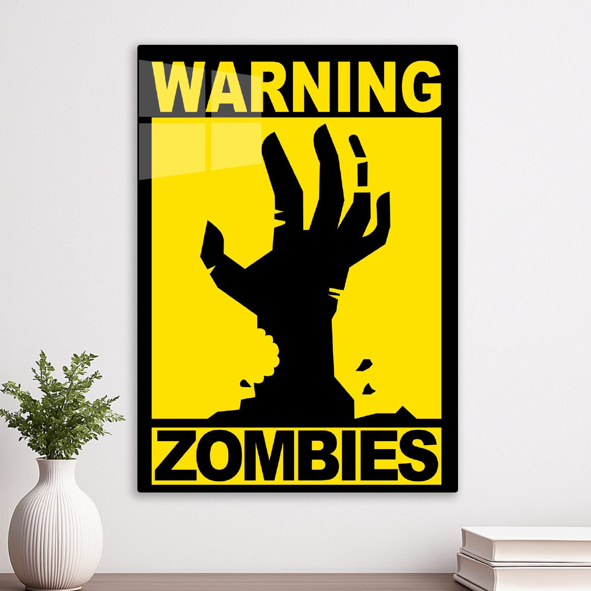 Warning: Zombies Hand Art