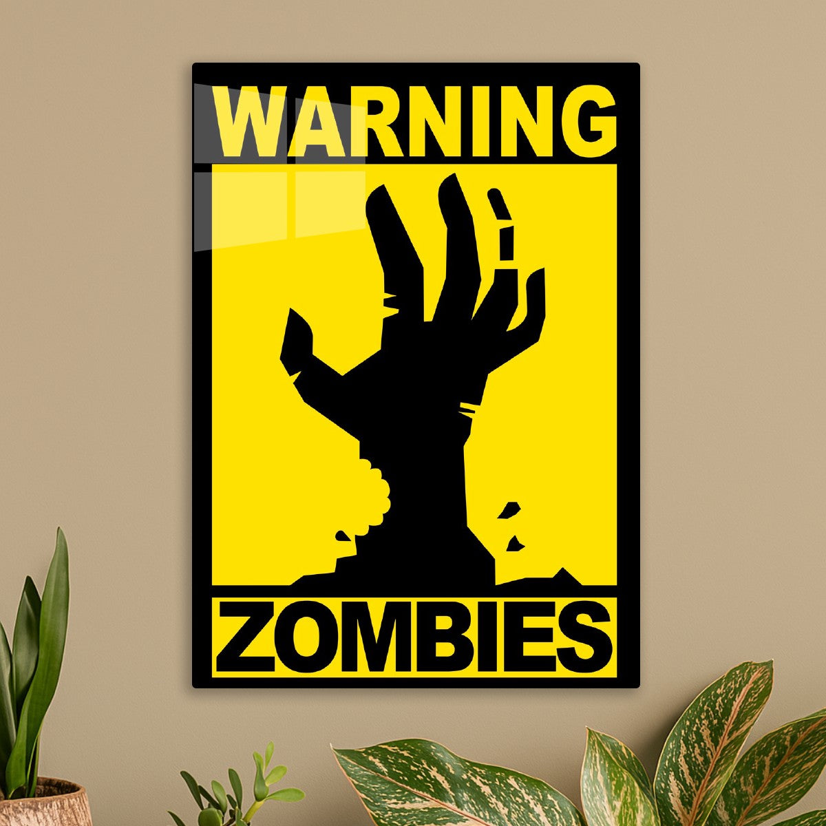 Warning: Zombies Hand Art