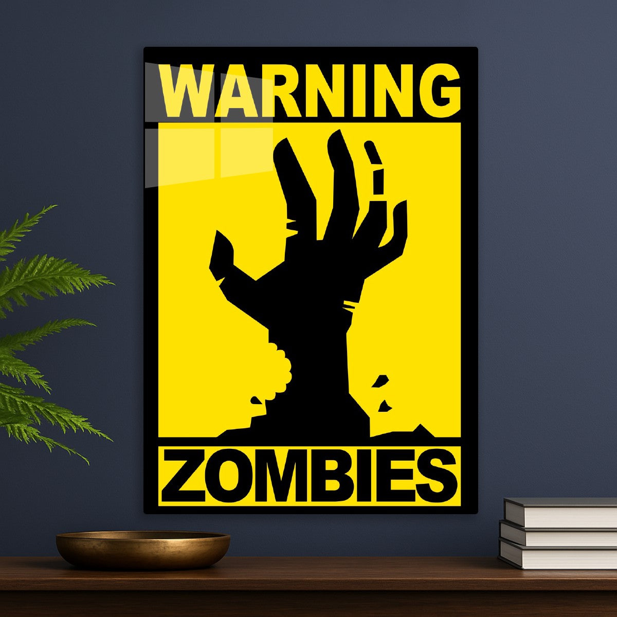 Warning: Zombies Hand Art