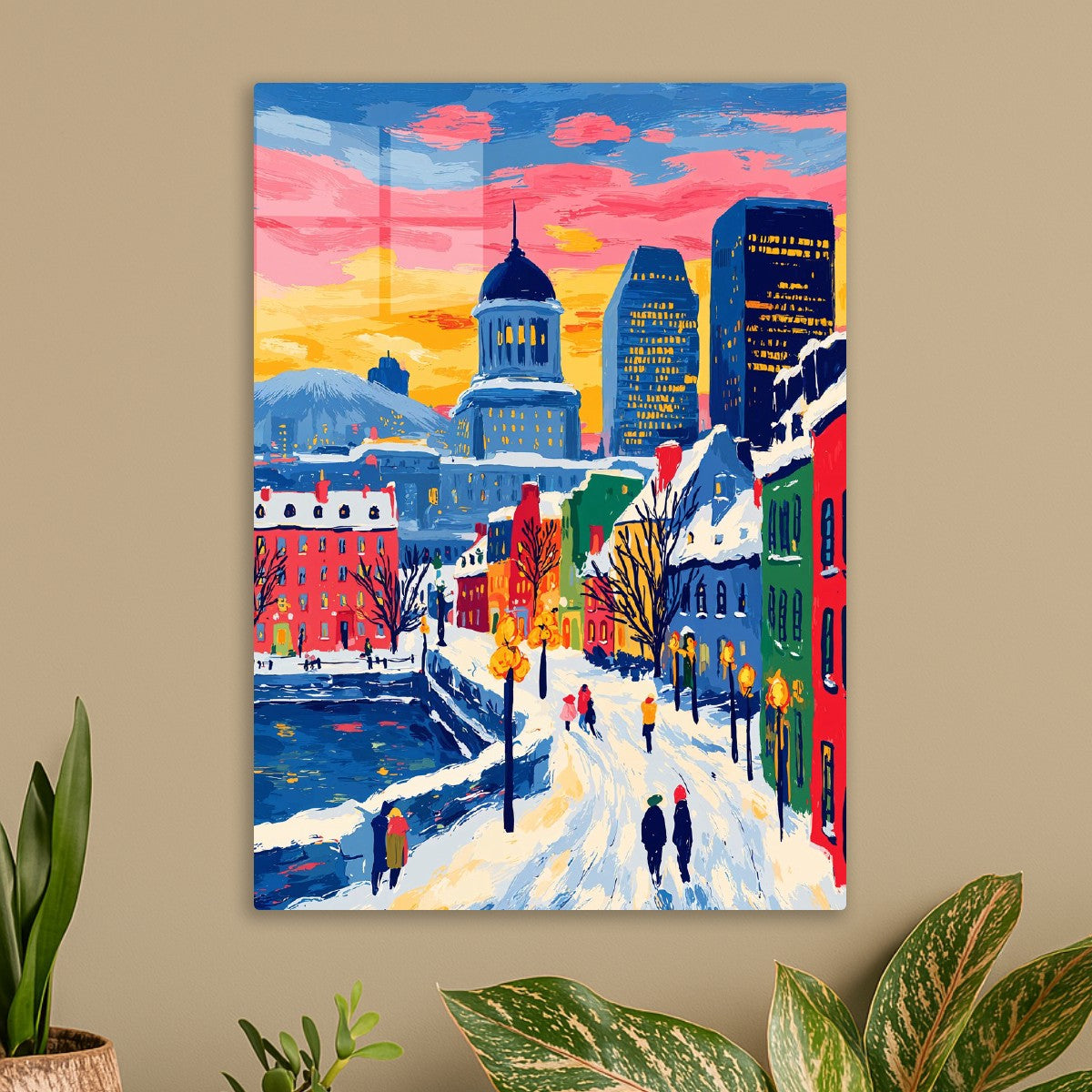 Colorful Winter Cityscape