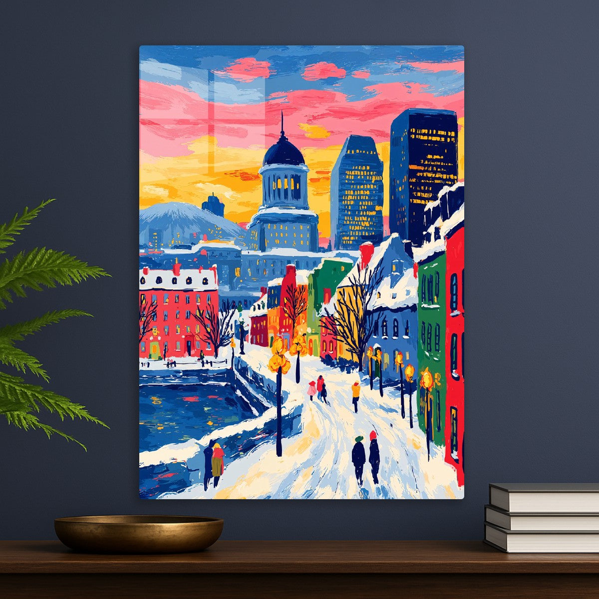 Colorful Winter Cityscape
