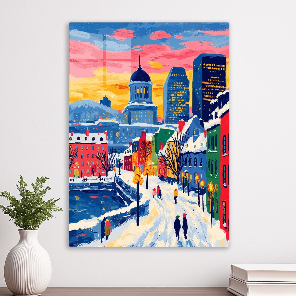 Colorful Winter Cityscape