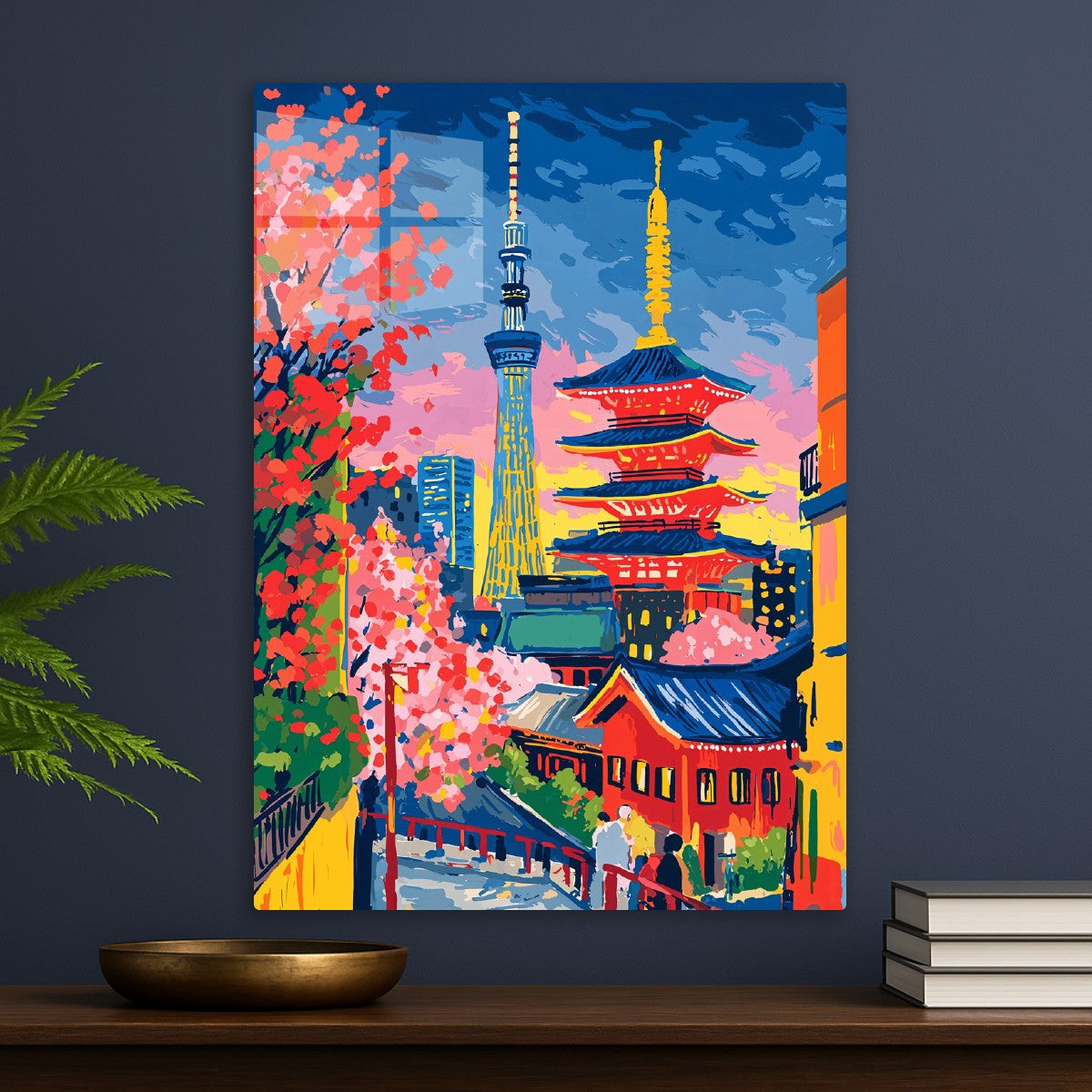 Tokyo Skyline & Sakura Art