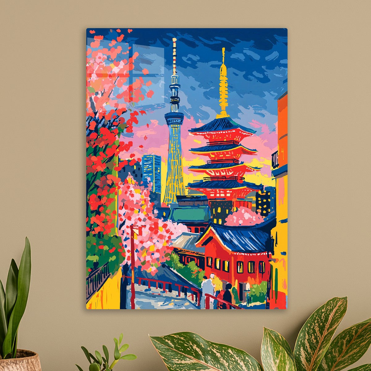 Tokyo Skyline & Sakura Art