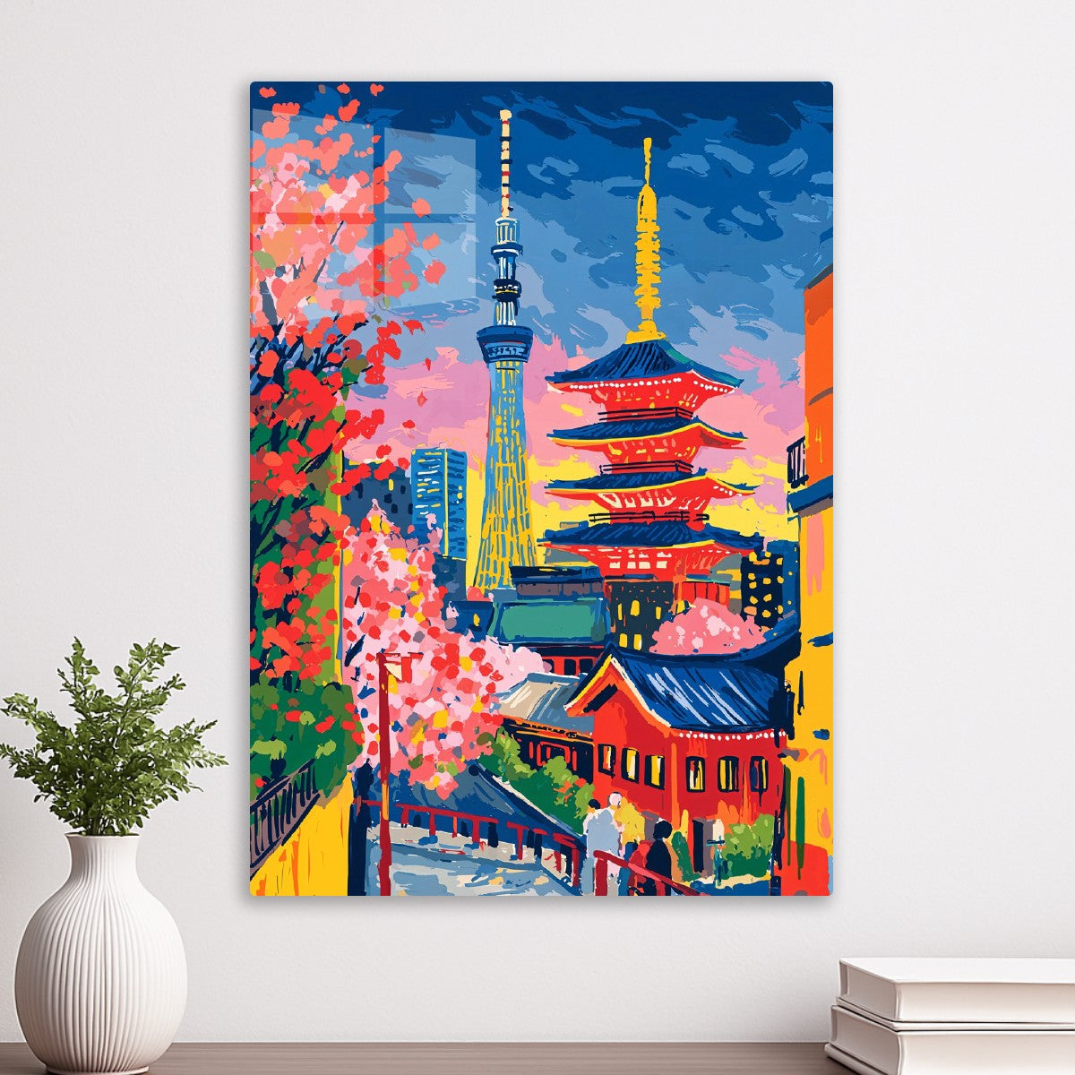 Tokyo Skyline & Sakura Art
