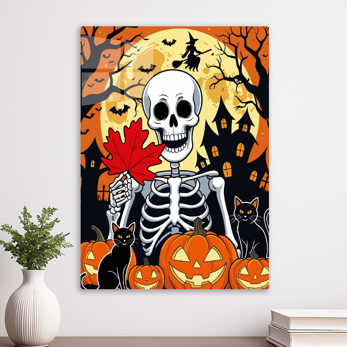 Skeleton's Moonlit Night Art