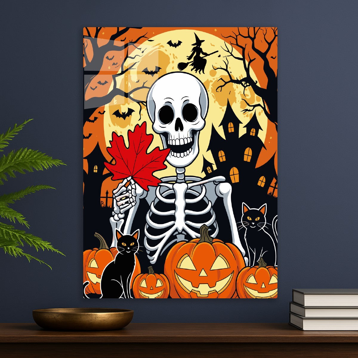 Skeleton's Moonlit Night Art
