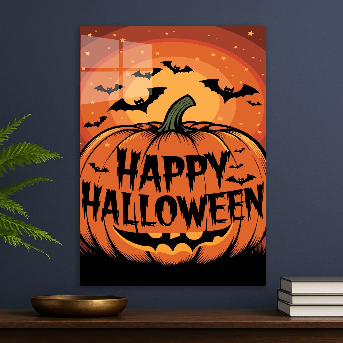 Pumpkin Greeting With Flying