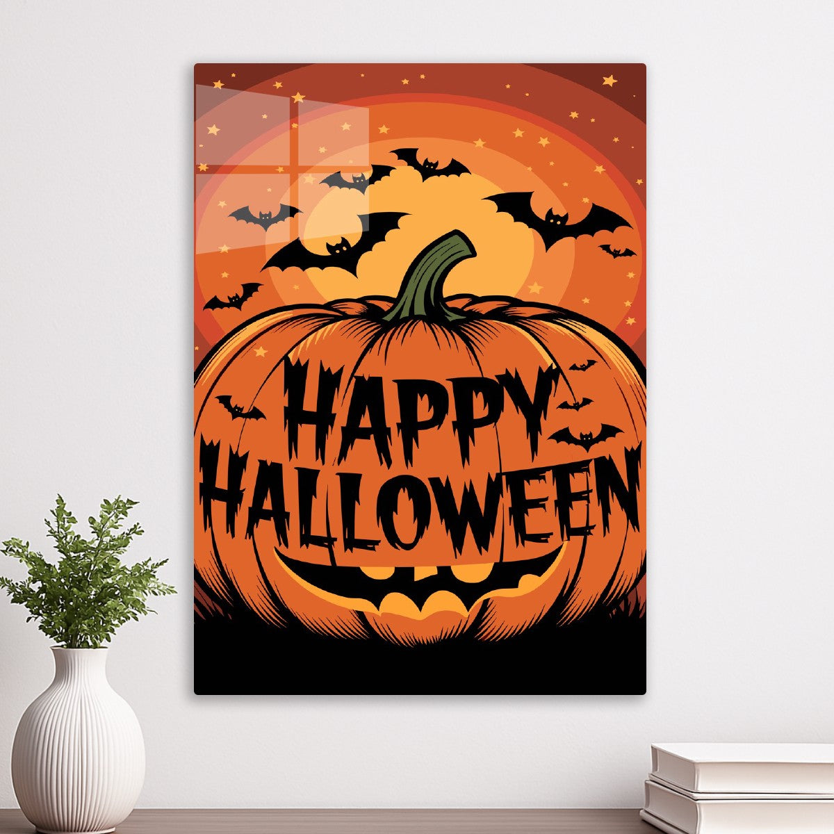 Pumpkin Greeting With Flying