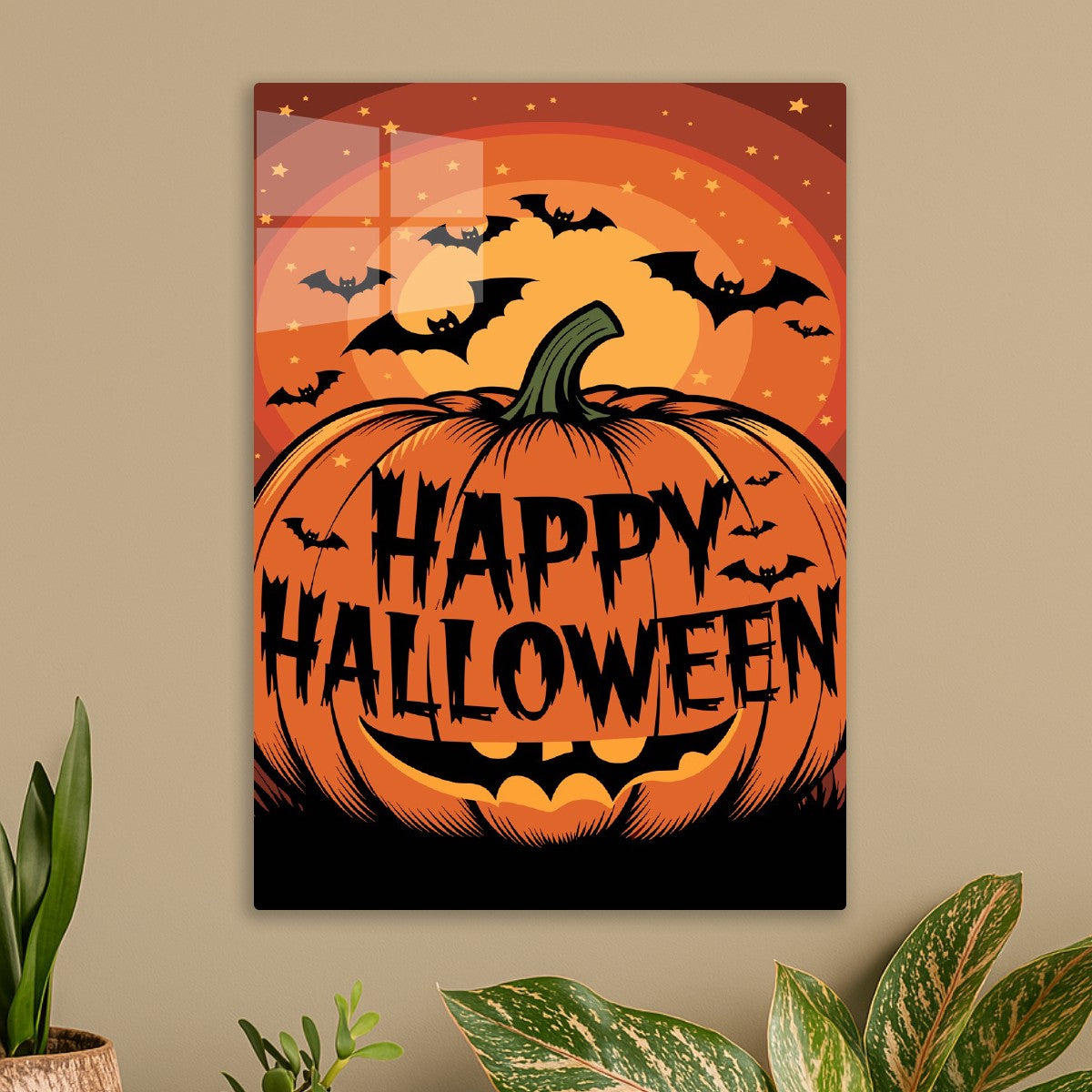 Pumpkin Greeting With Flying