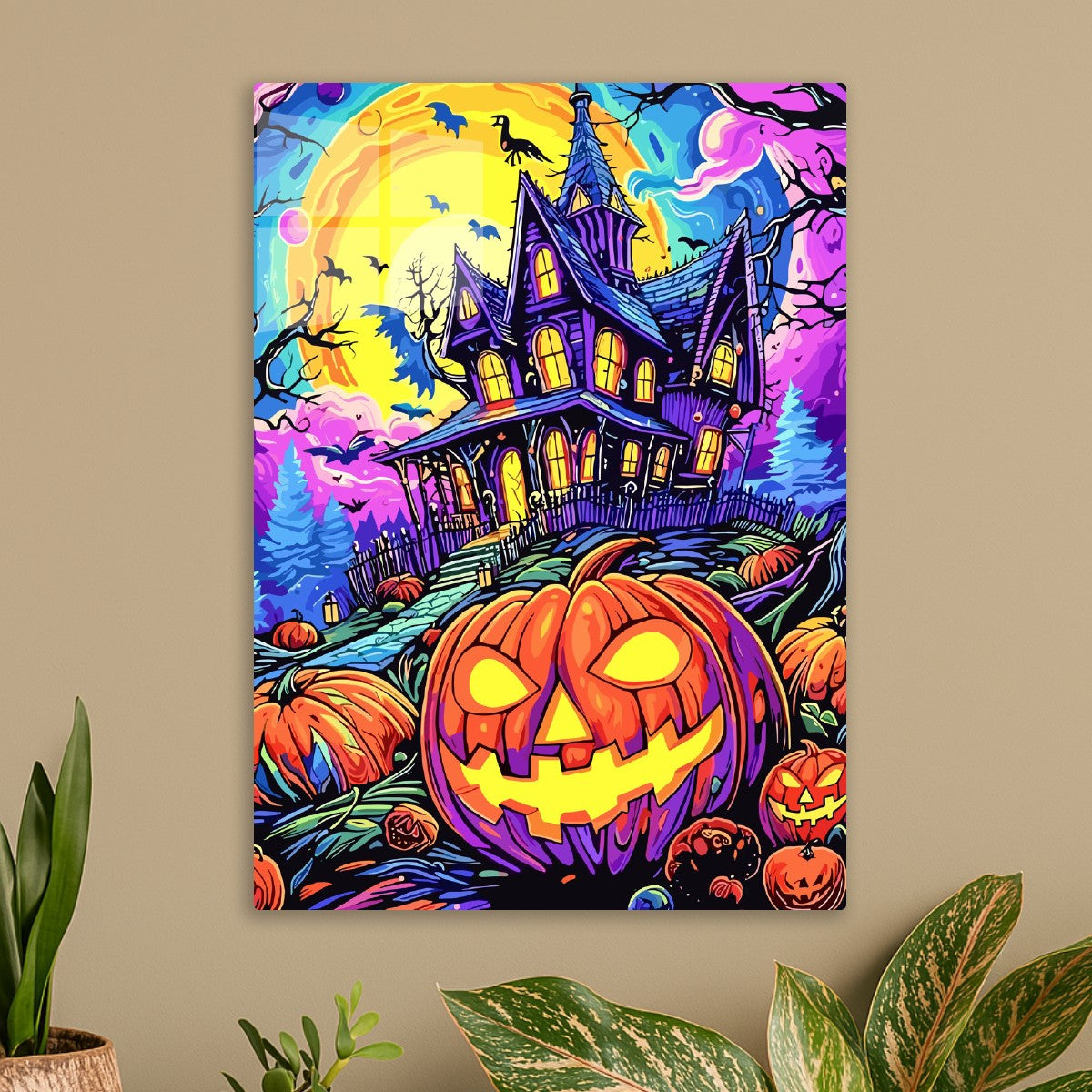 Haunted House Under Full Moon