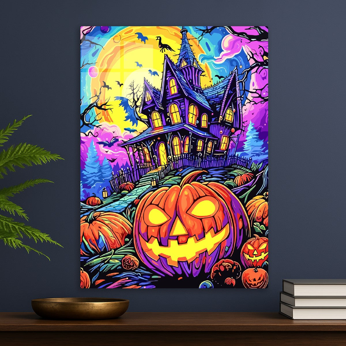 Haunted House Under Full Moon