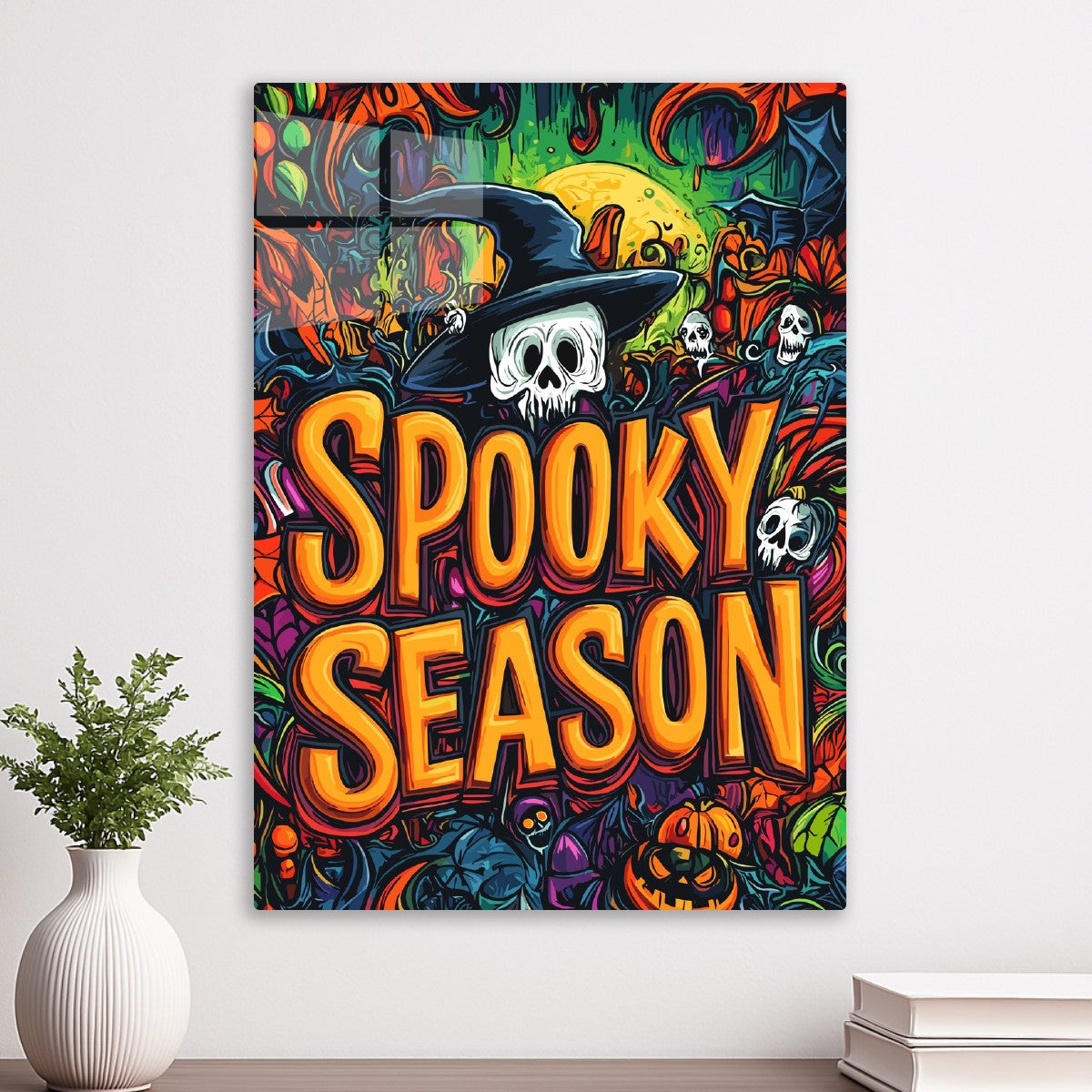 Spooky Season Witch and Skulls