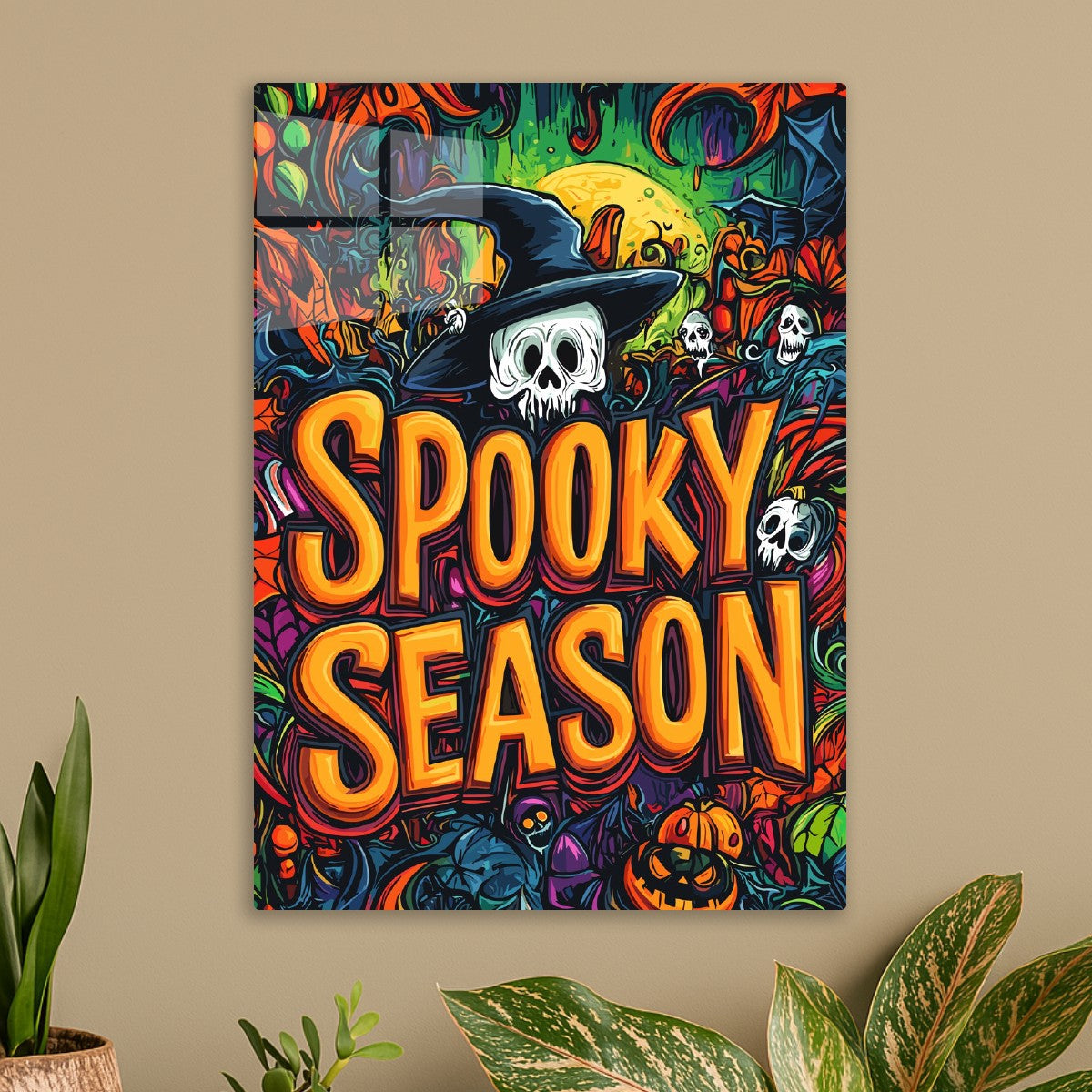 Spooky Season Witch and Skulls