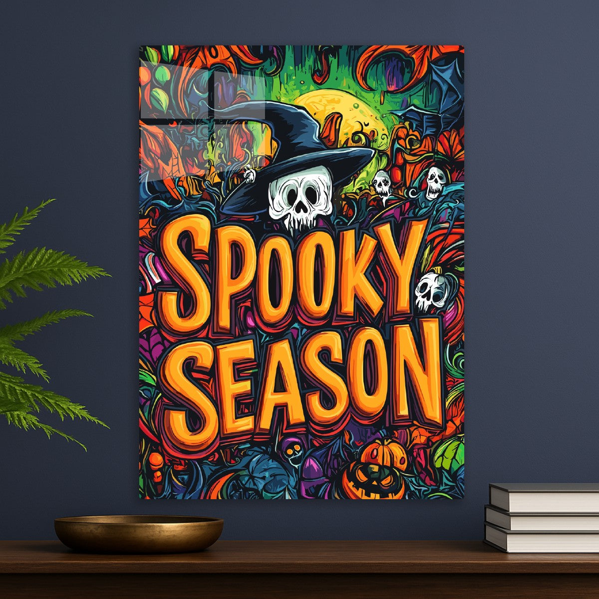 Spooky Season Witch and Skulls