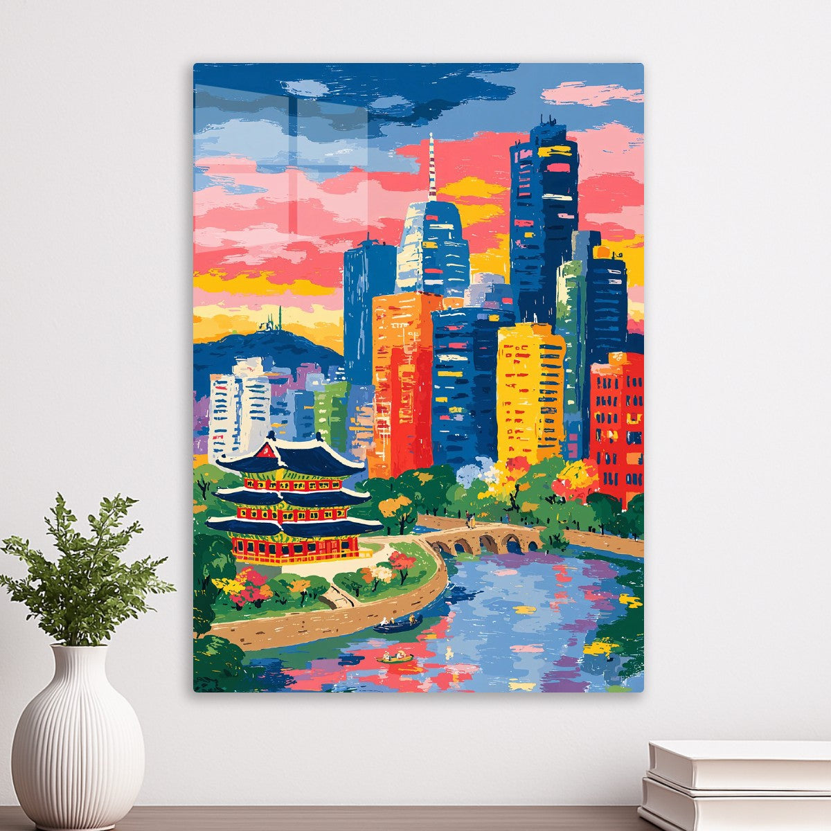 Fauvist Seoul Skyline Scene