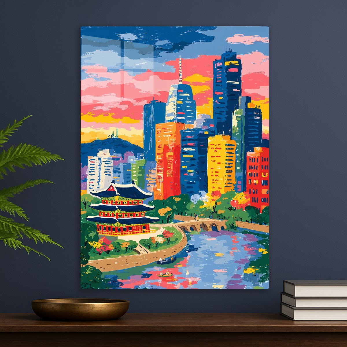Fauvist Seoul Skyline Scene