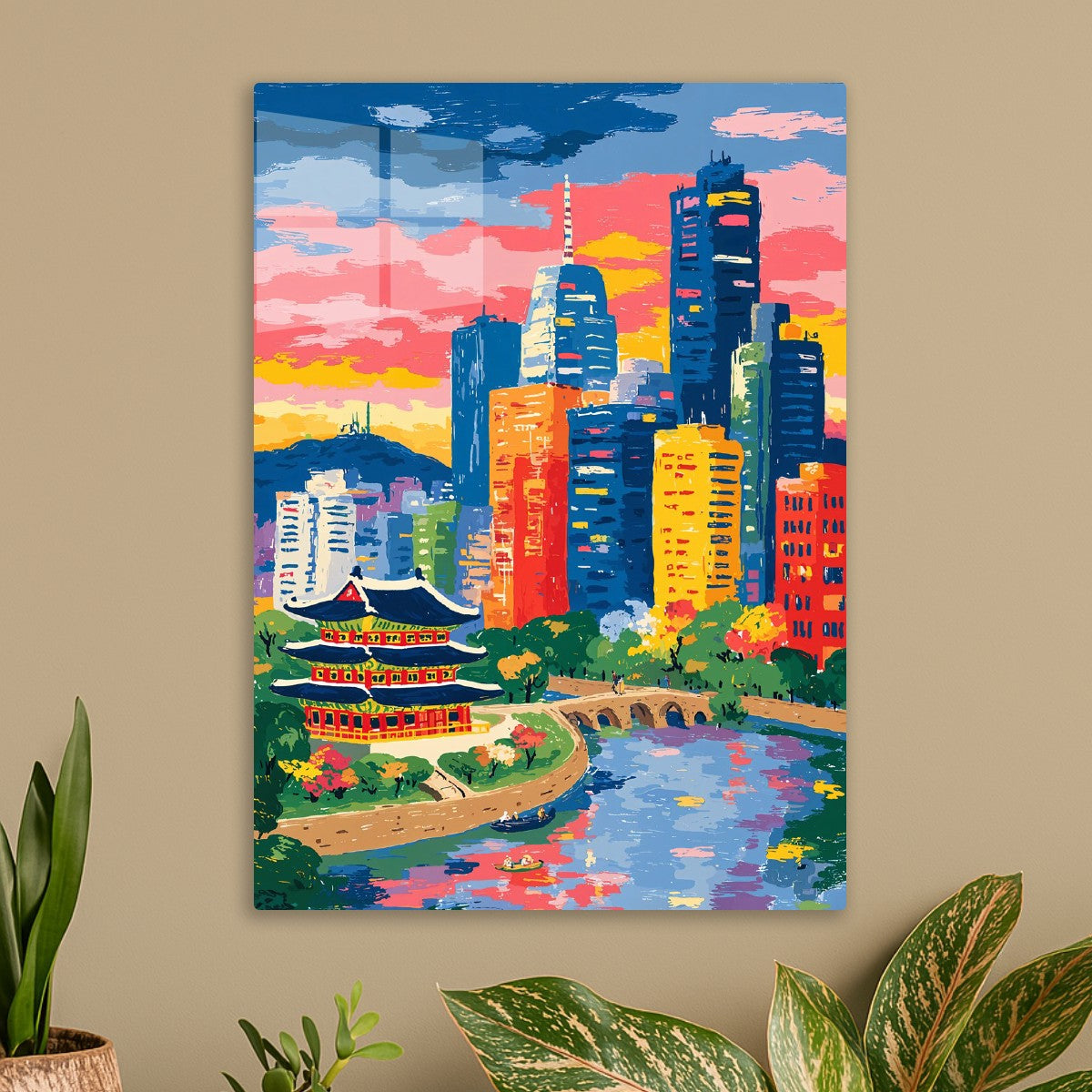 Fauvist Seoul Skyline Scene