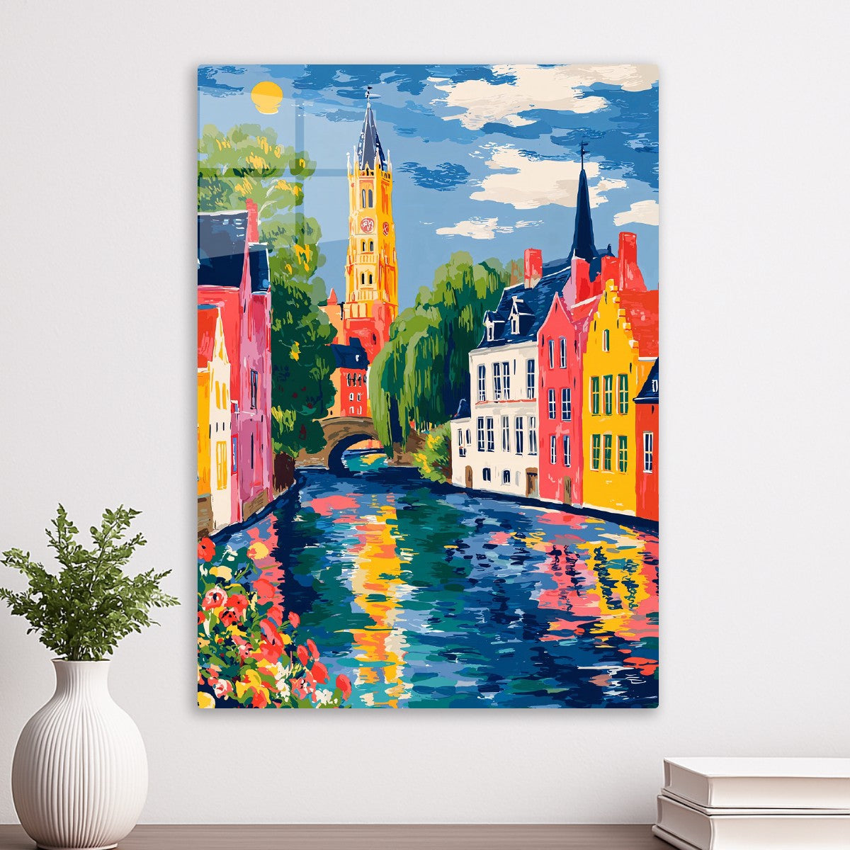 Fauvist Bruges Canal Scene