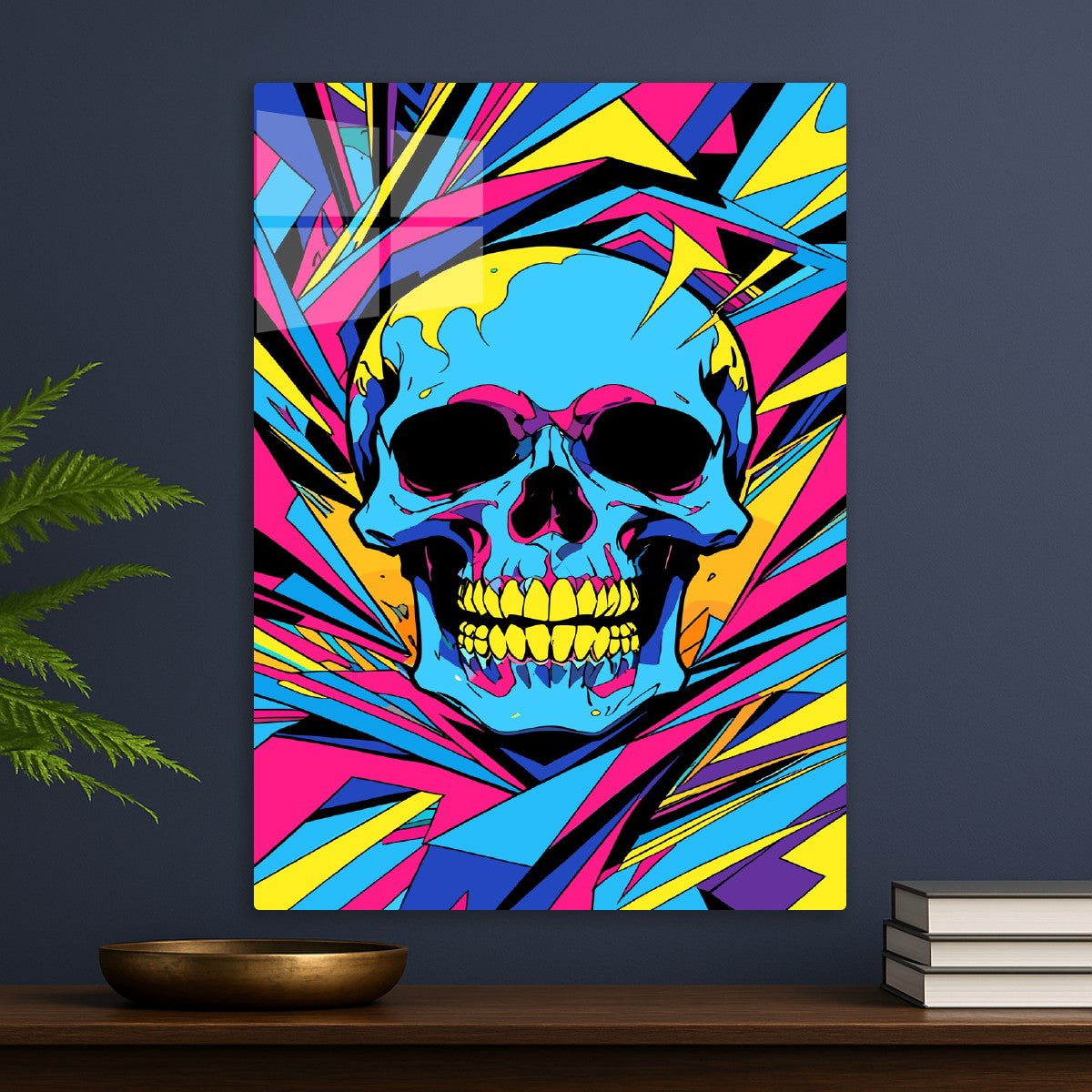 Neon Skull Pop Art
