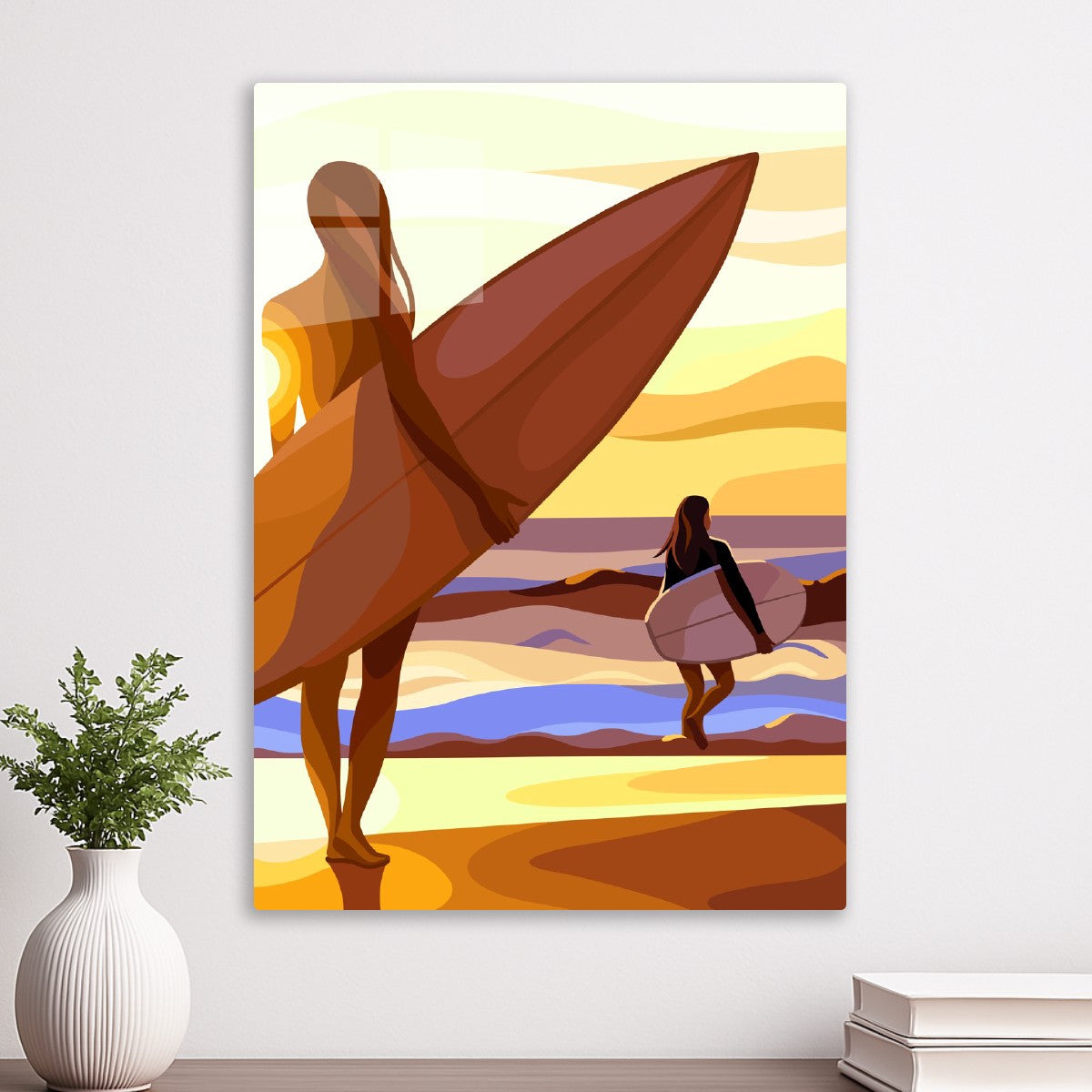 Sunset Surfers on the Coast