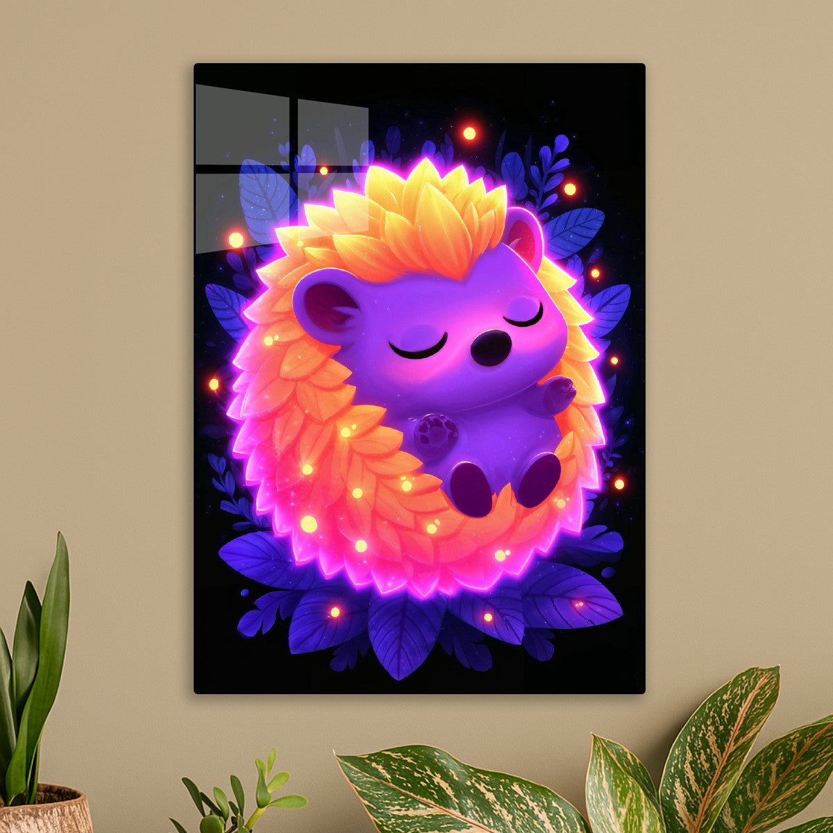 Sleeping Neon Hedgehog