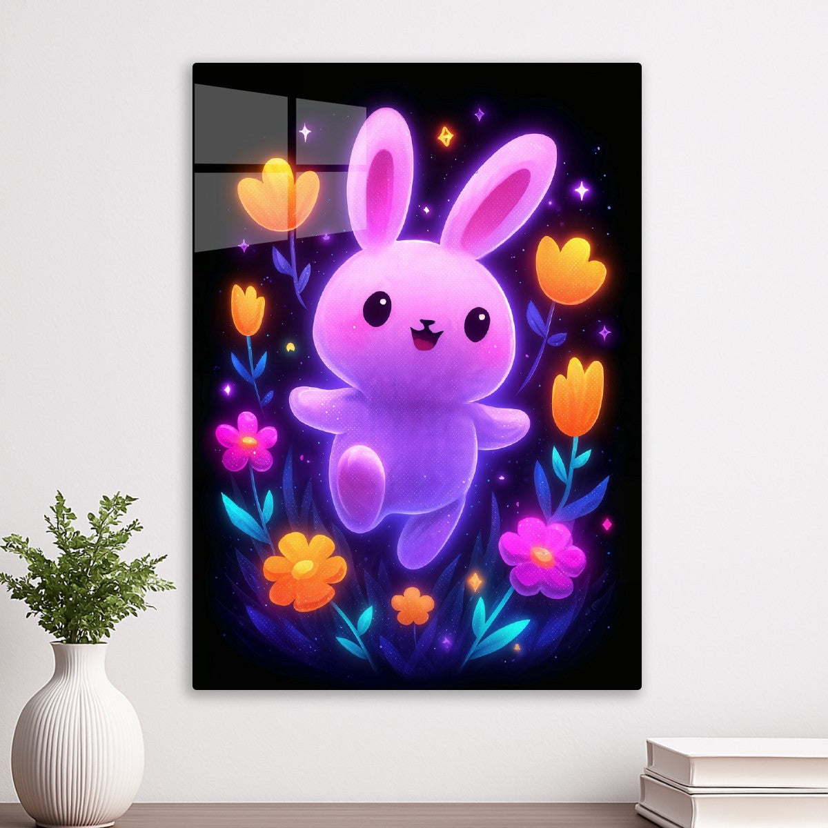 Neon Bunny in Bloom
