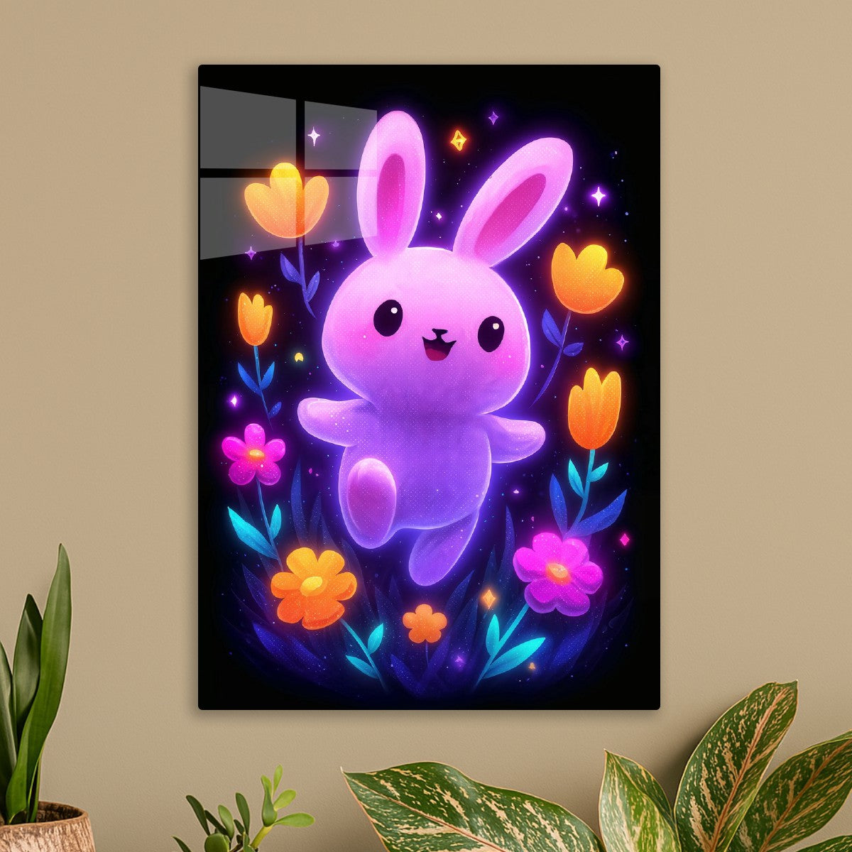 Neon Bunny in Bloom