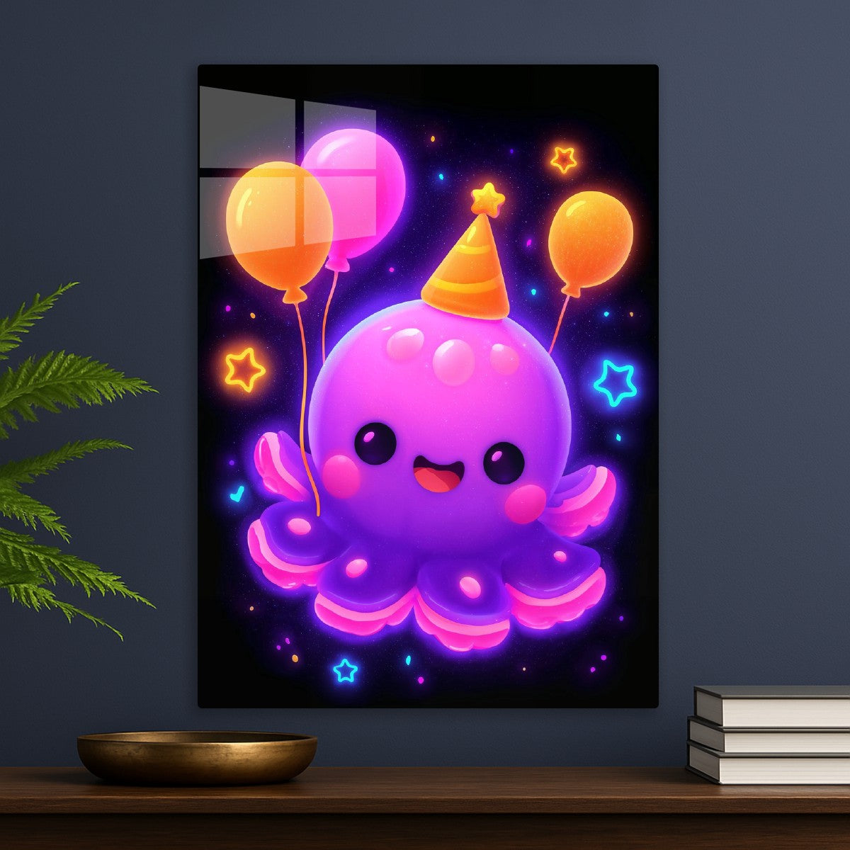 Neon Party Octopus Kawaii