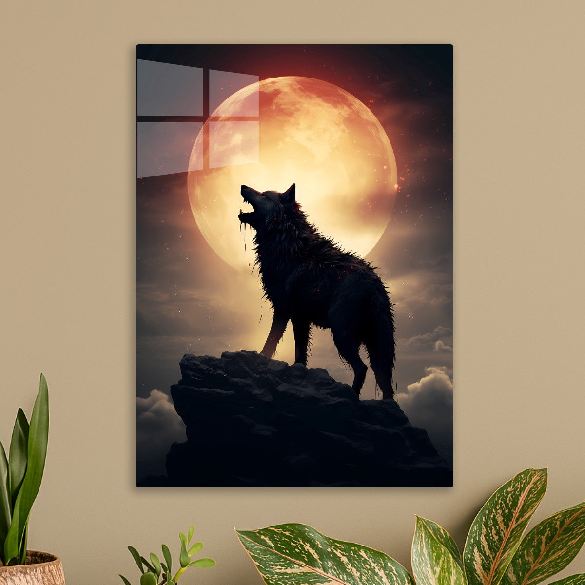Wolf Under the Crimson Moon