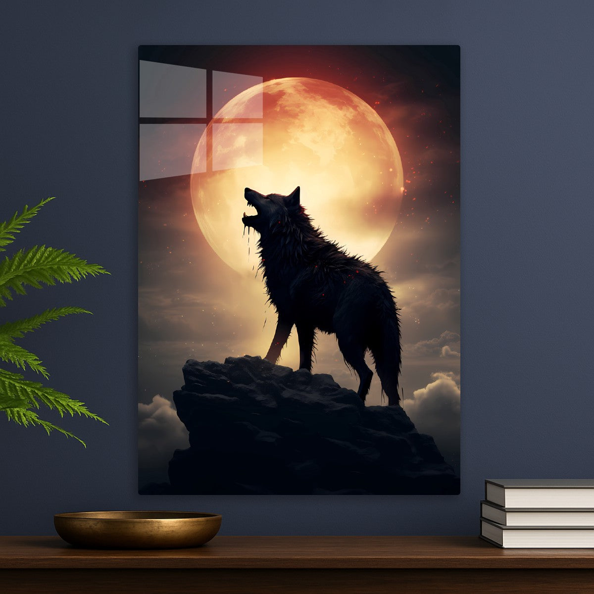 Wolf Under the Crimson Moon