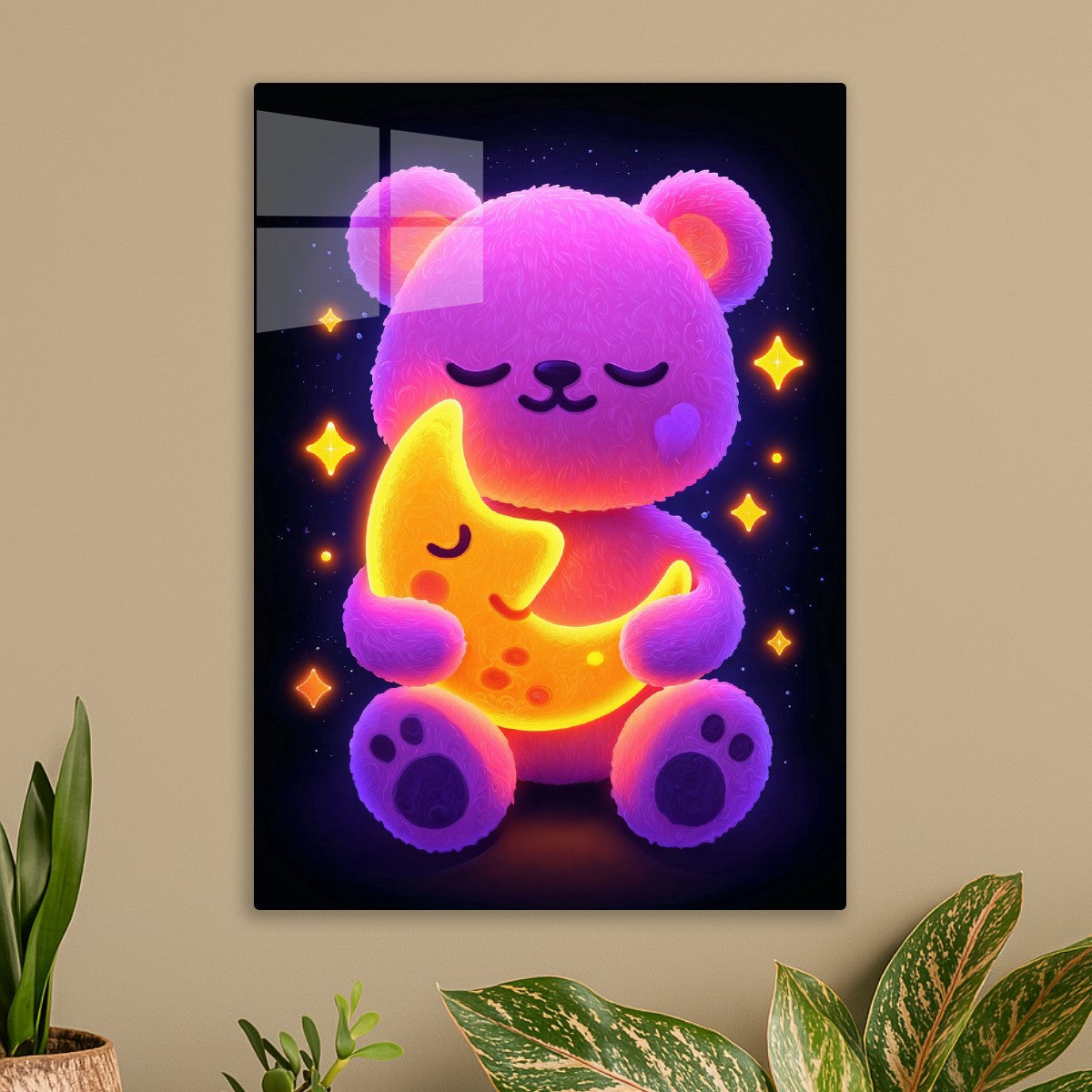 Neon Moon Hug Bear
