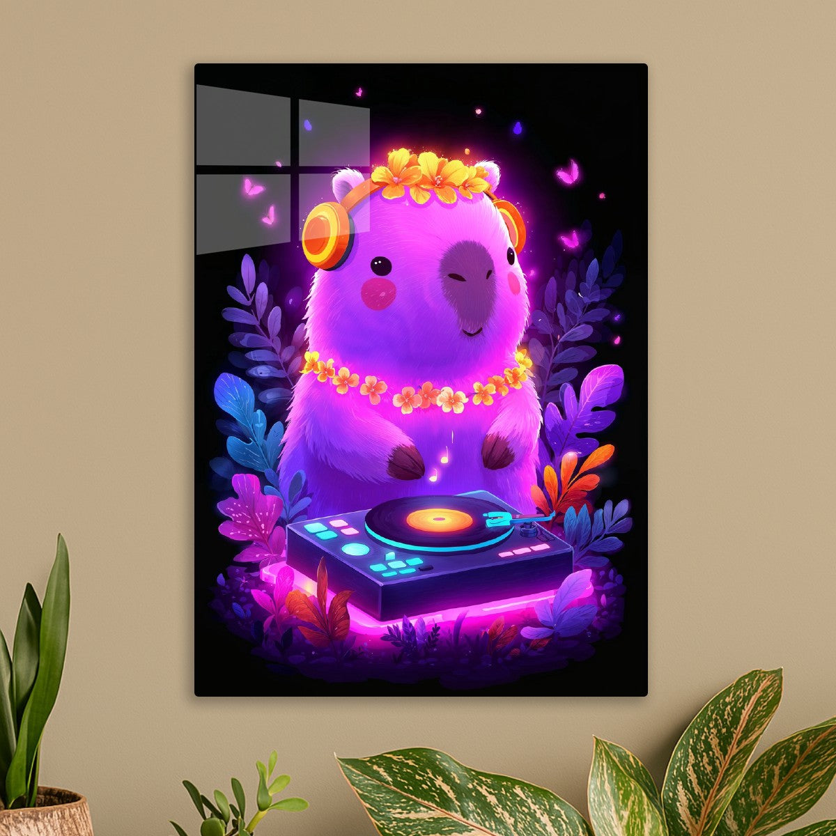 Neon DJ Capybara Vibes
