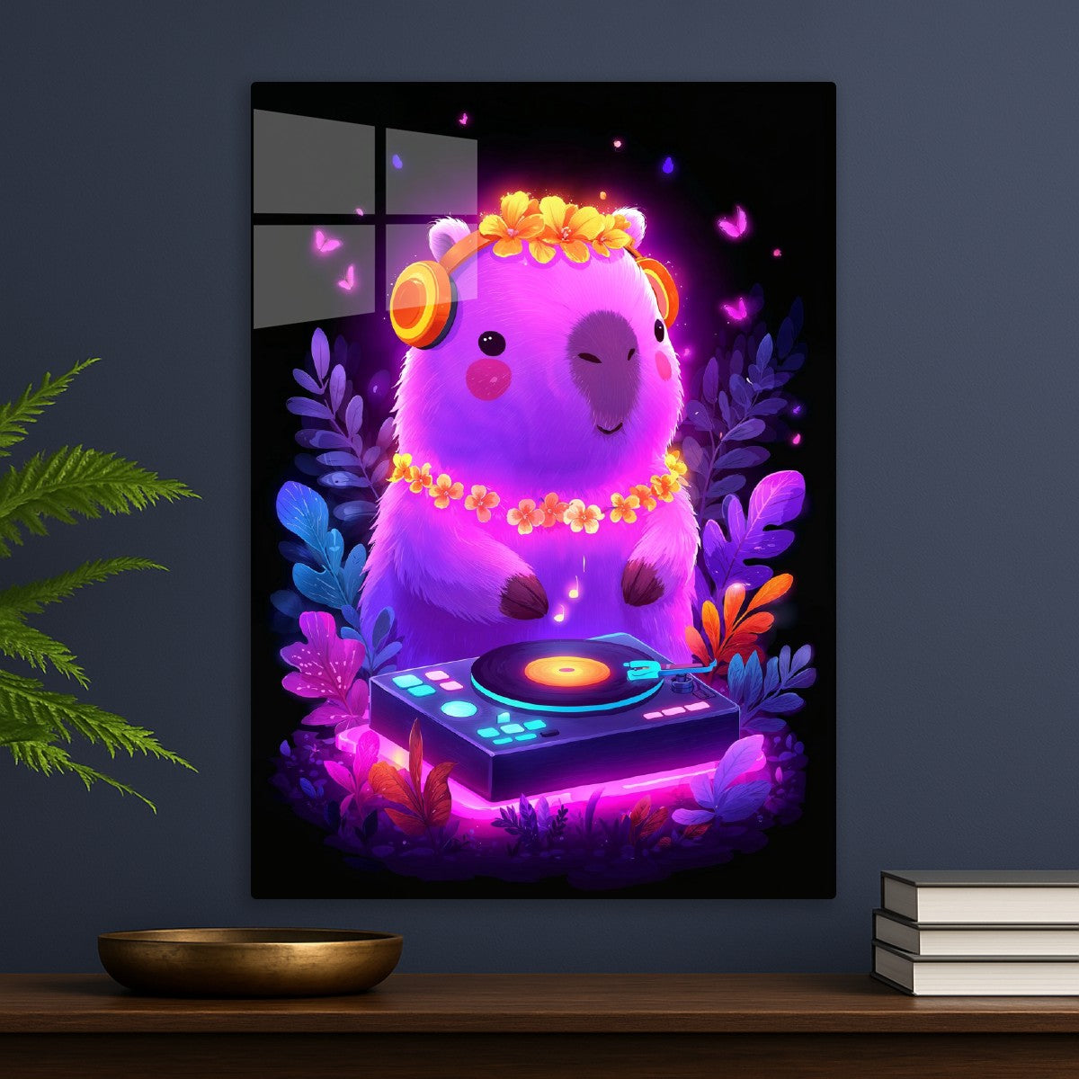 Neon DJ Capybara Vibes