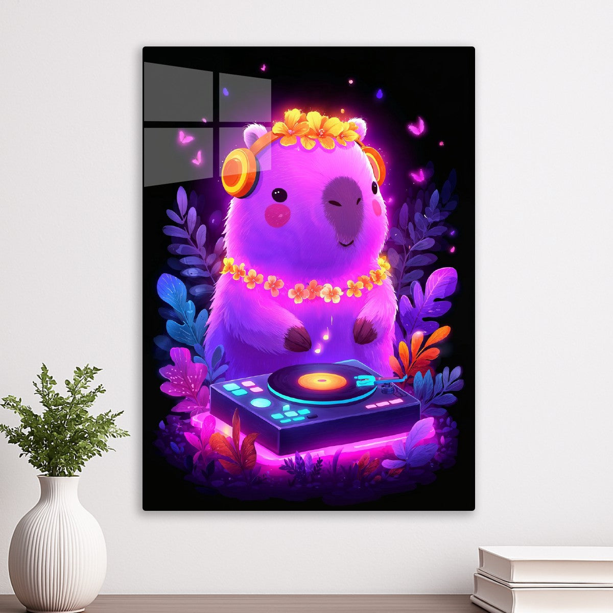 Neon DJ Capybara Vibes