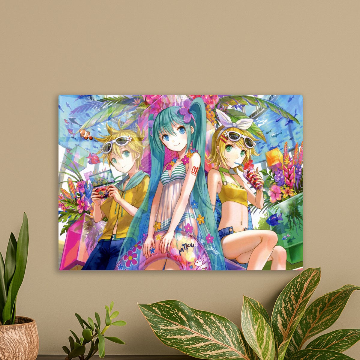 Girl with Birds and Cityscape