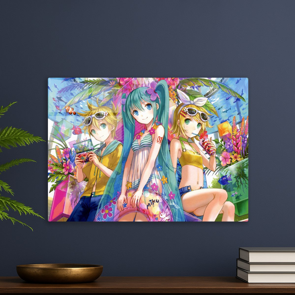 Girl with Birds and Cityscape