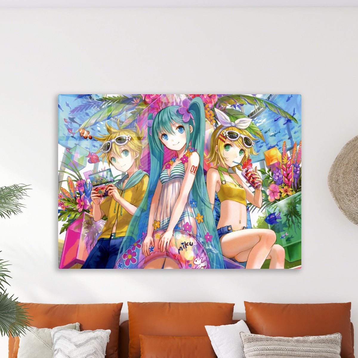 Girl with Birds and Cityscape