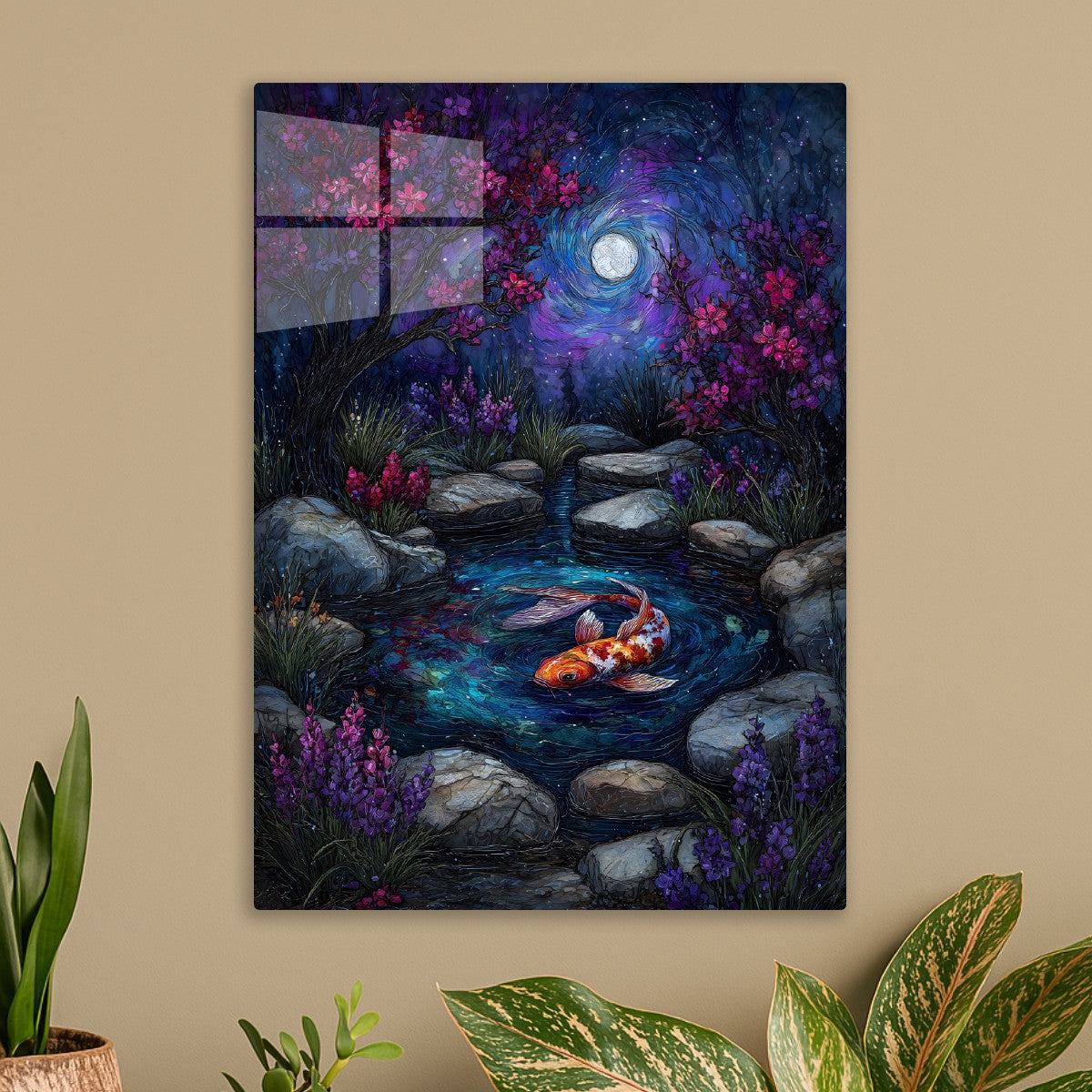 Moonlit Koi Reverie
