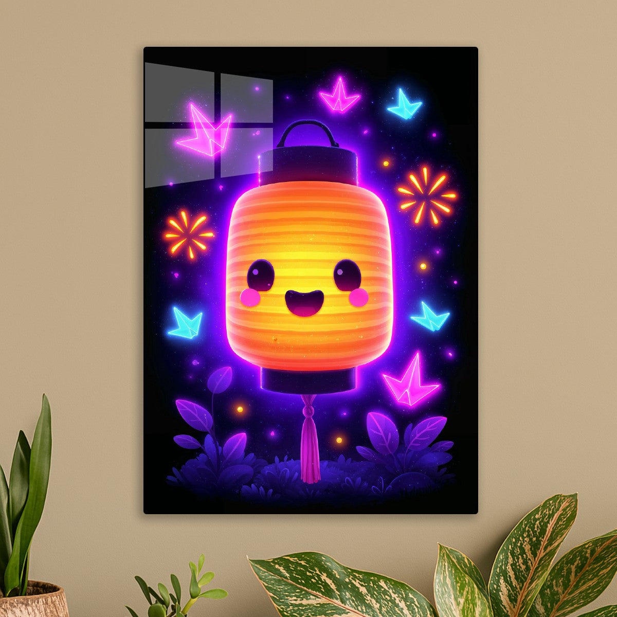 Neon Kawaii Lantern