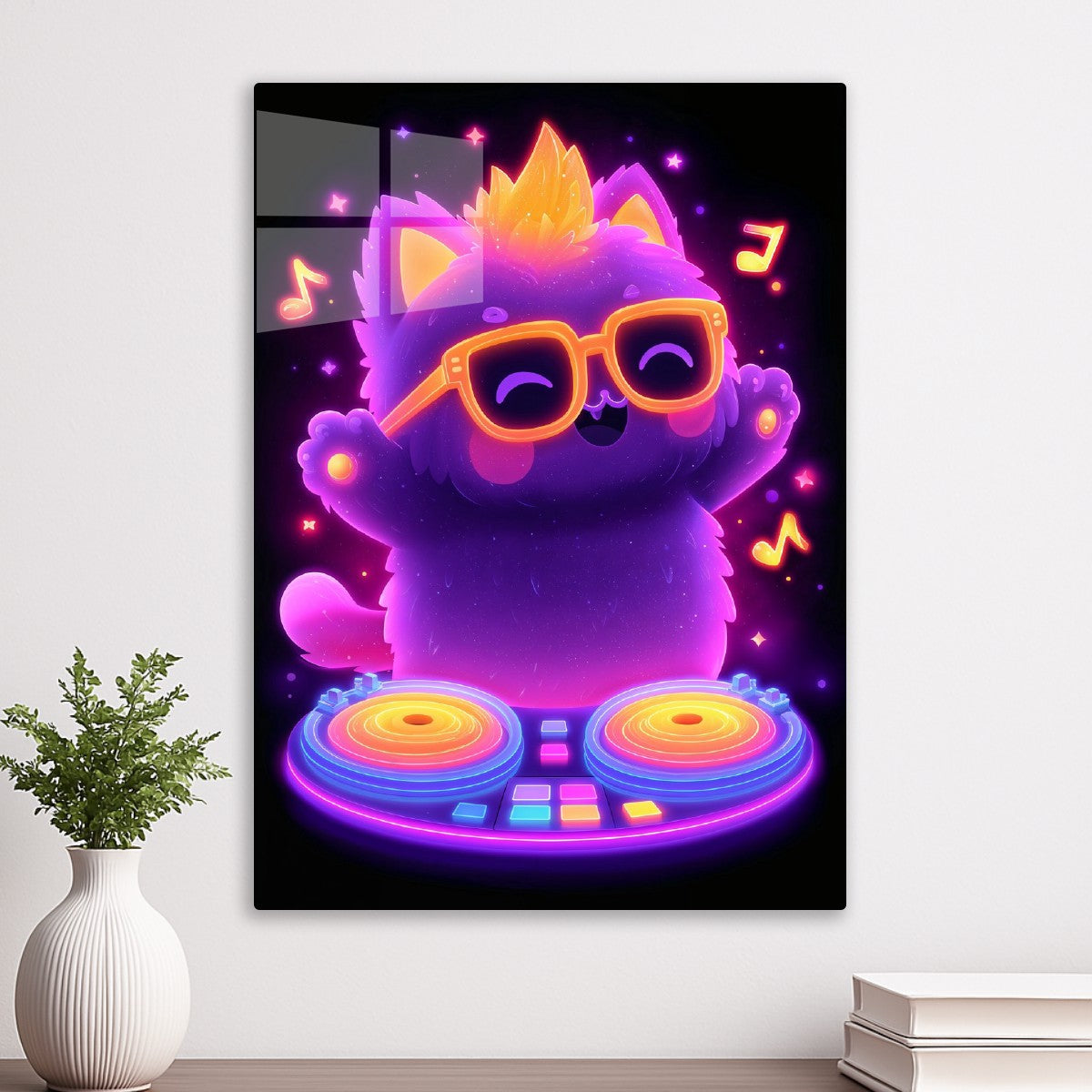 Neon DJ Cat Party