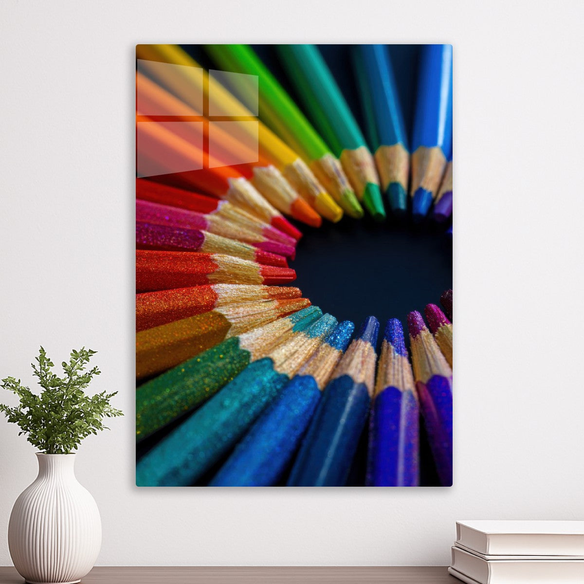 Rainbow Colored Pencil Circle 