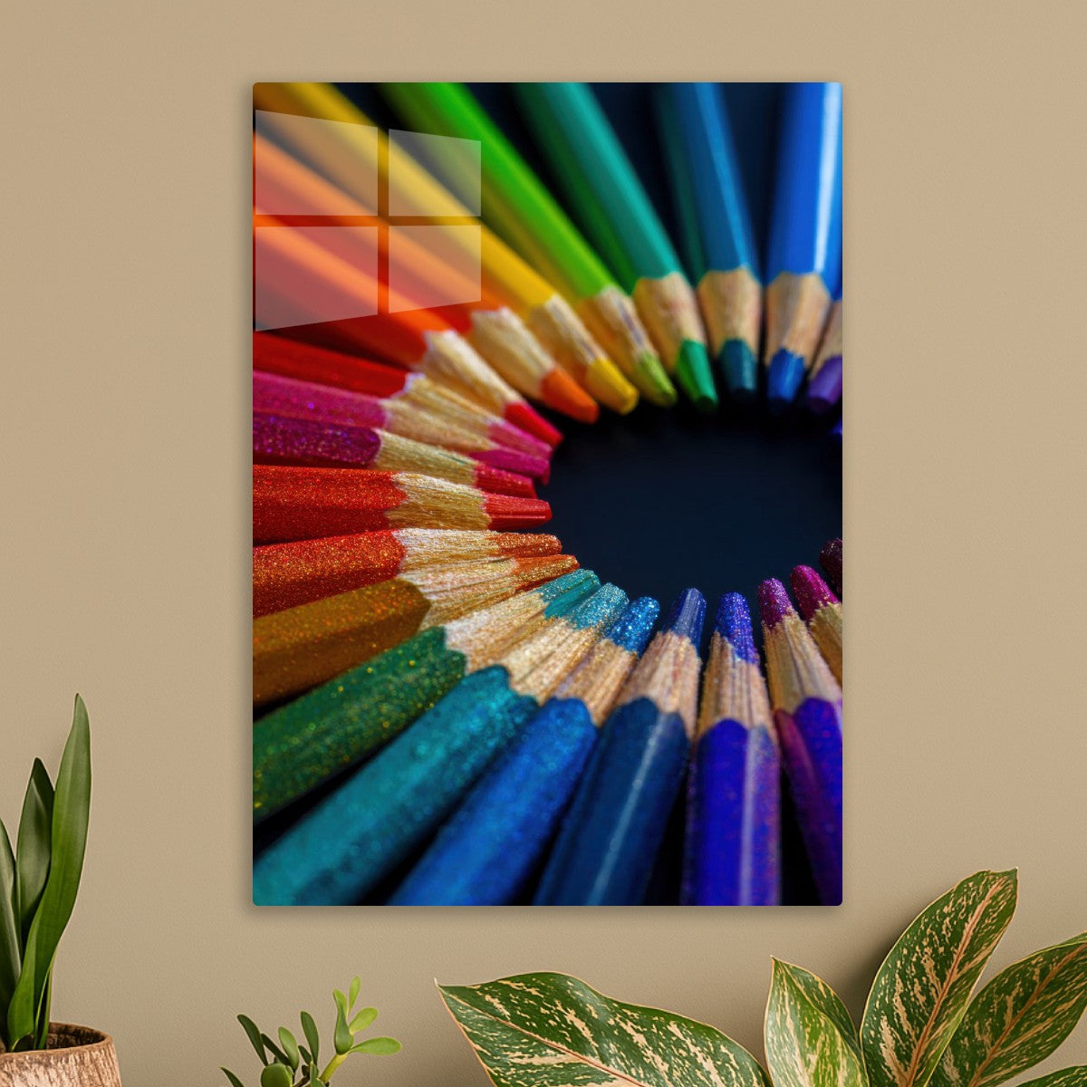 Rainbow Colored Pencil Circle 