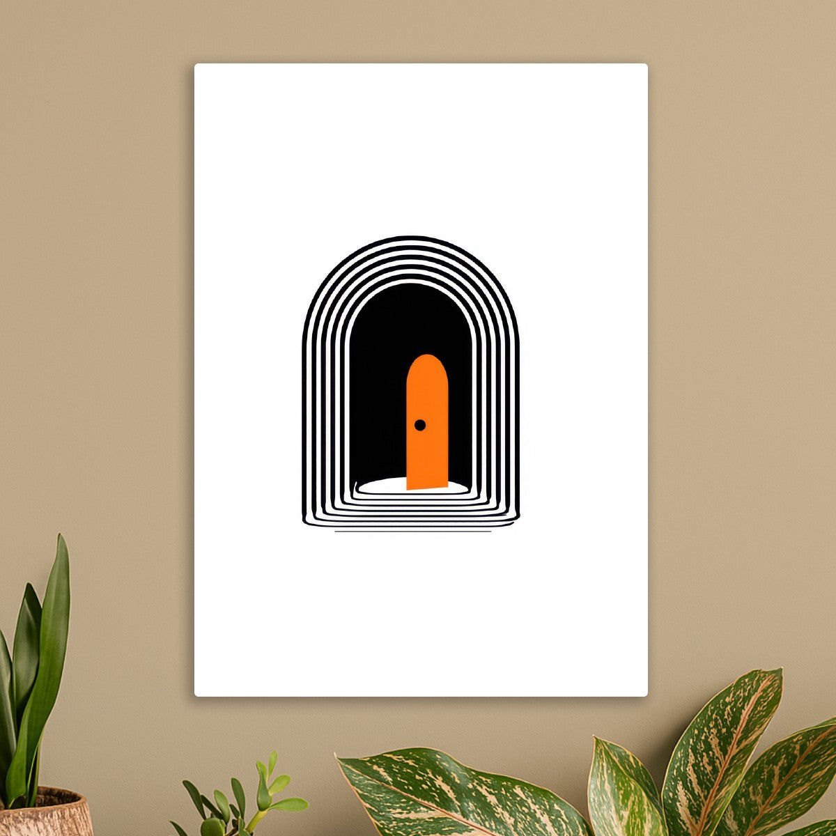 Simple Orange Door Opened