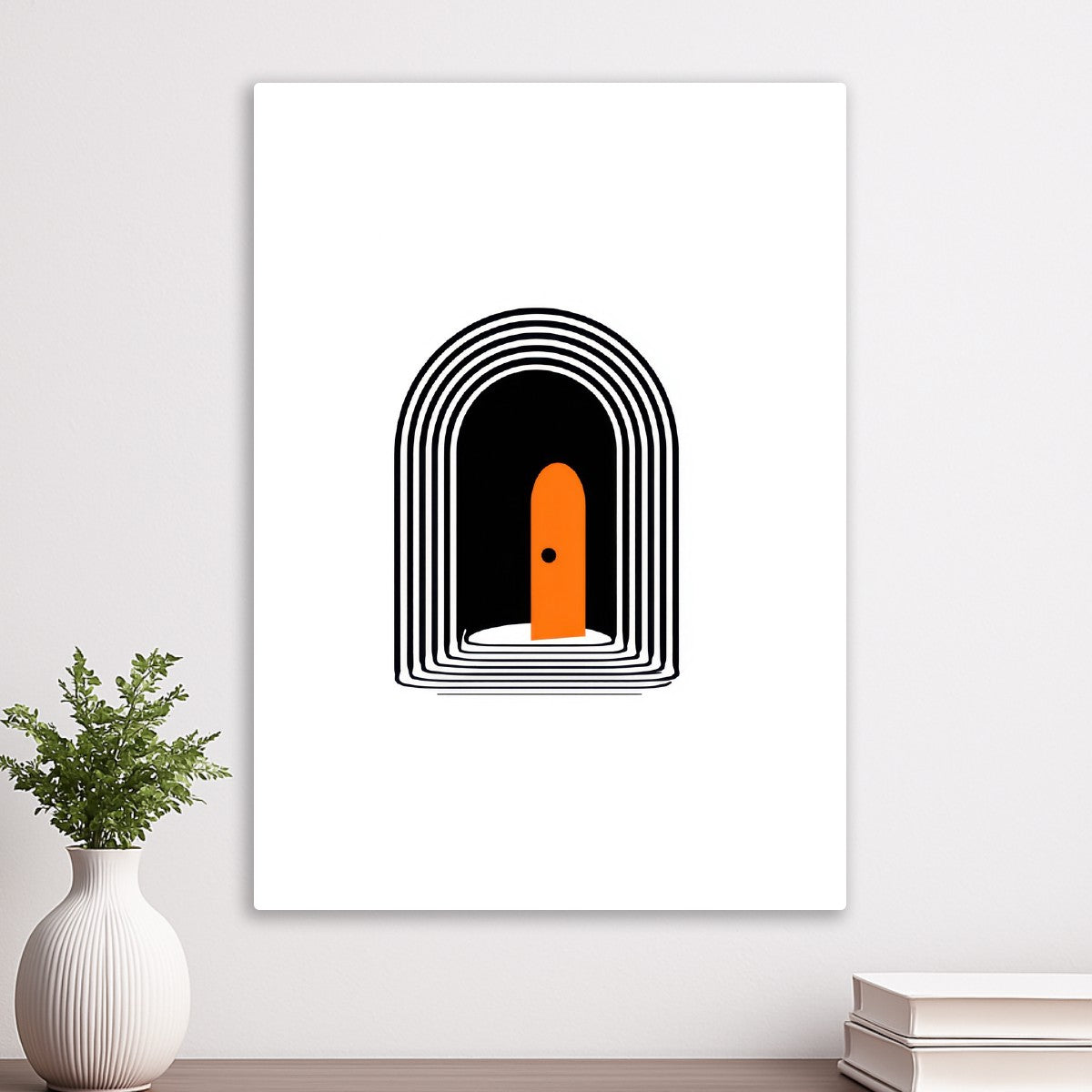Simple Orange Door Opened