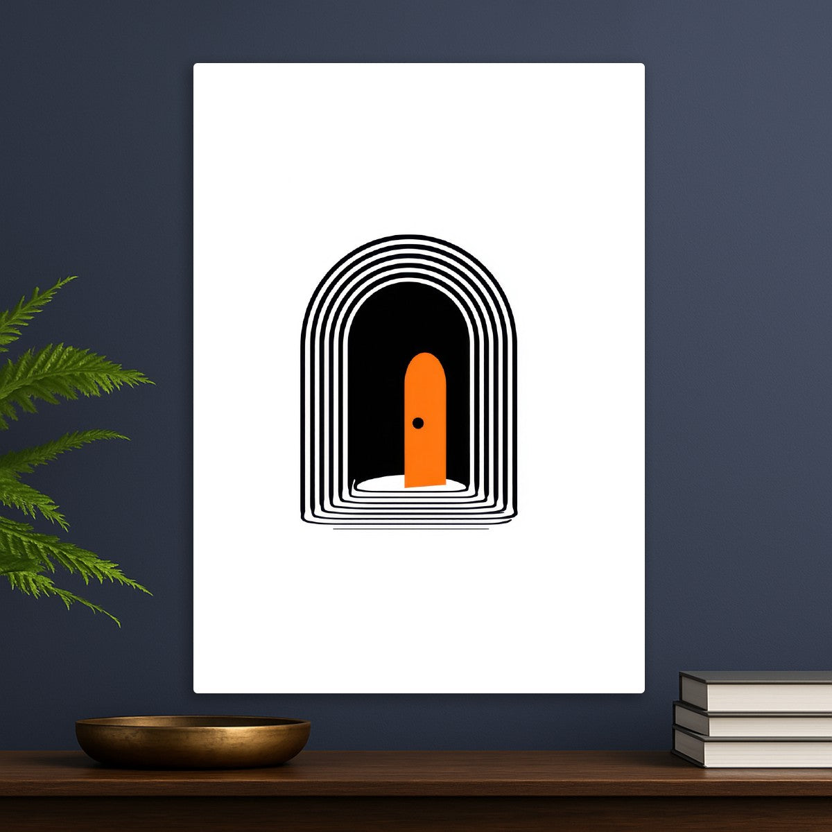 Simple Orange Door Opened